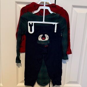 Carter's Red, Navy, Green Penguin Bodysuit Set with Pants
